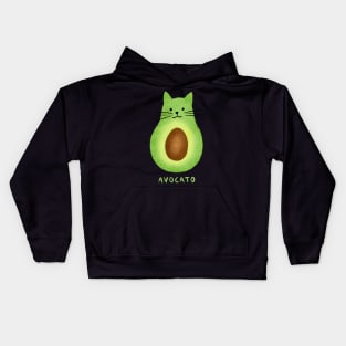 Dramabite Avocato Funny Cute Cat Avocado Gift For Vegan And Cat Lover T-Shirt Kids Hoodie